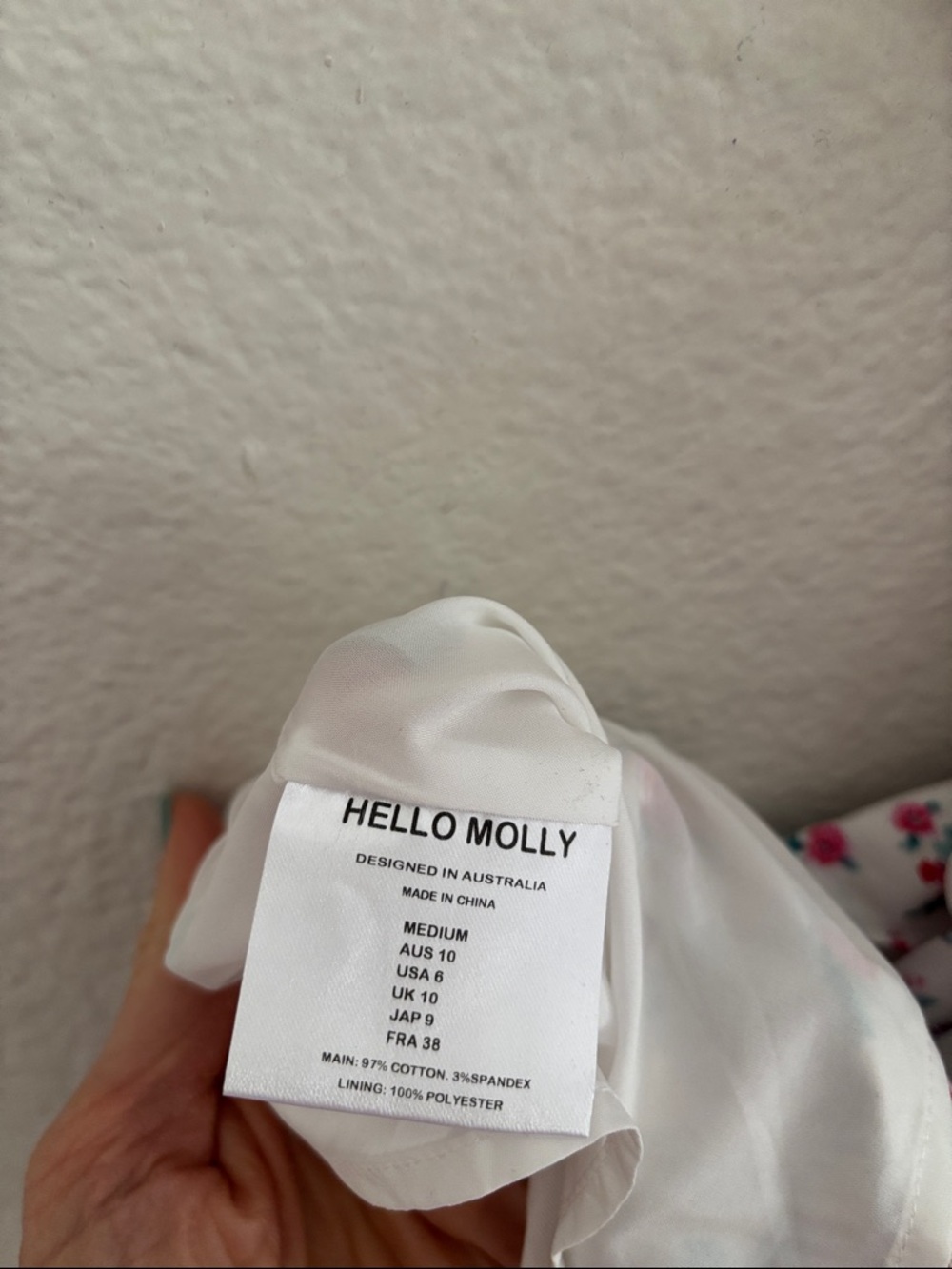 HELLO MOLLY Wandering Heights Cut Out Mini Dress In White Pink Sz Floral 6 NEW! - Picture 7 of 9
